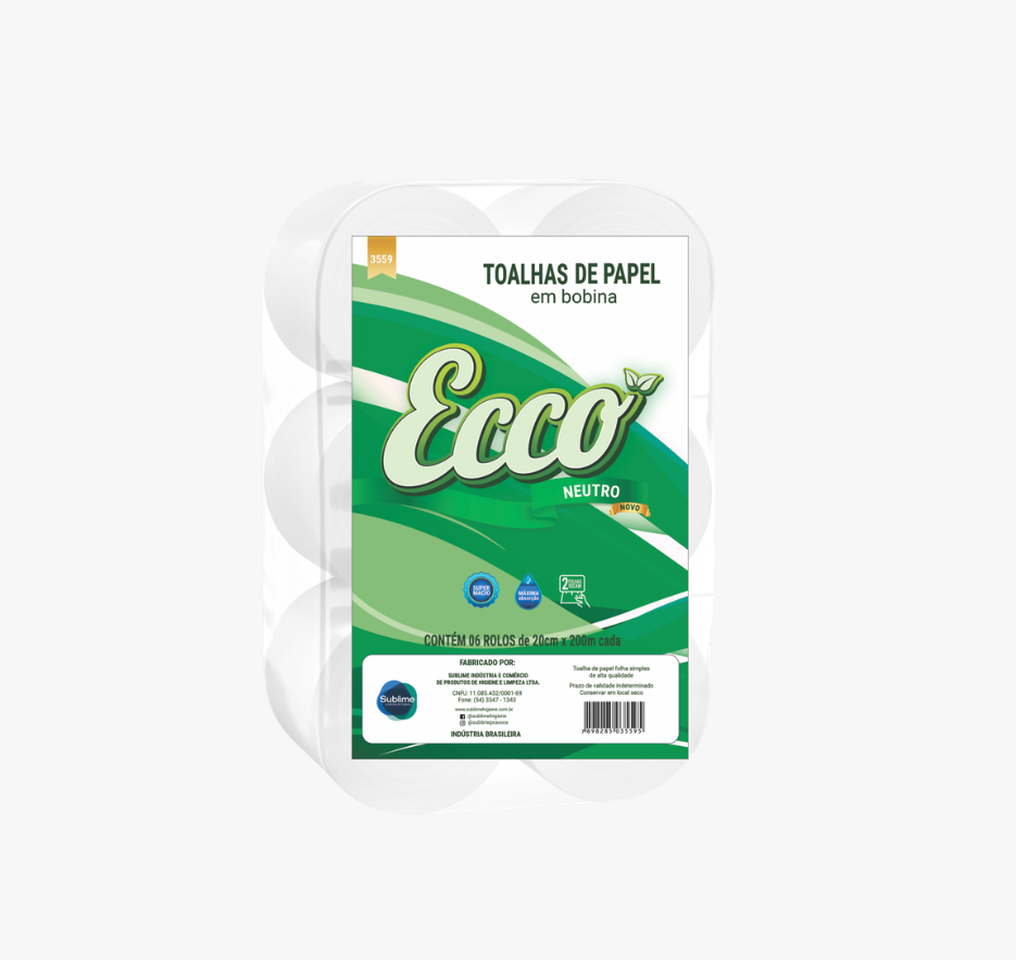 TOALHA DE PAPEL ECCO EM BOBINA