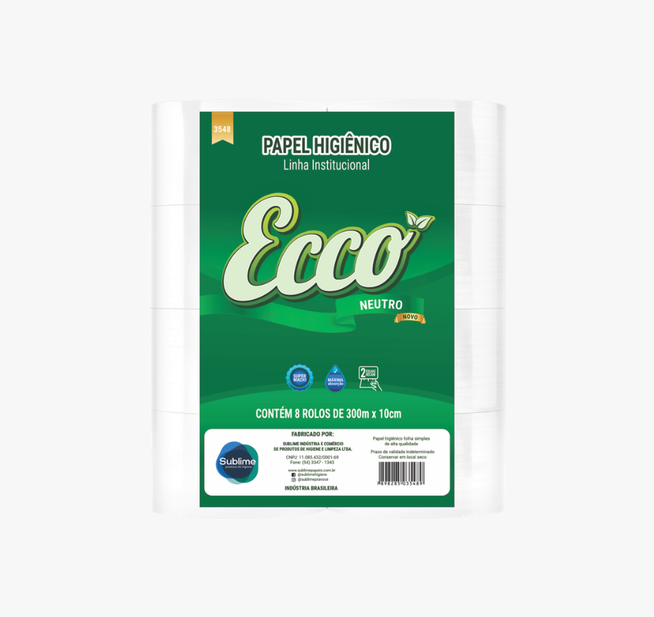 PAPEL HIGIÊNICO ECCO ROLÃO