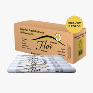 LENÇOL DE PAPEL HOSPITALAR 70cmx50m - 100% CELULOSE