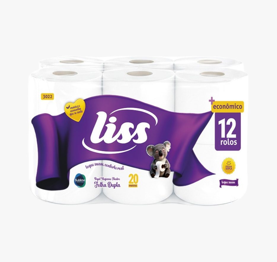 PAPEL HIGIÊNICO LISS FOLHA DUPLA - 12 ROLOS