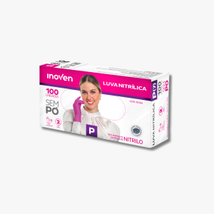 LUVA NITRÍLICA ROSA - SEM PÓ